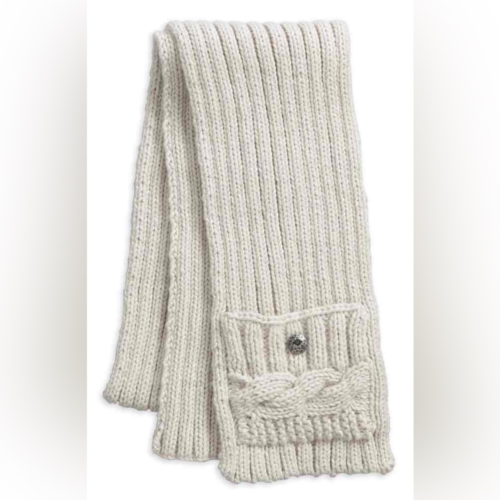 NWT Harley-Davidson Women's Button Accent Cable Knit Scarf Off-White 97629-18VW